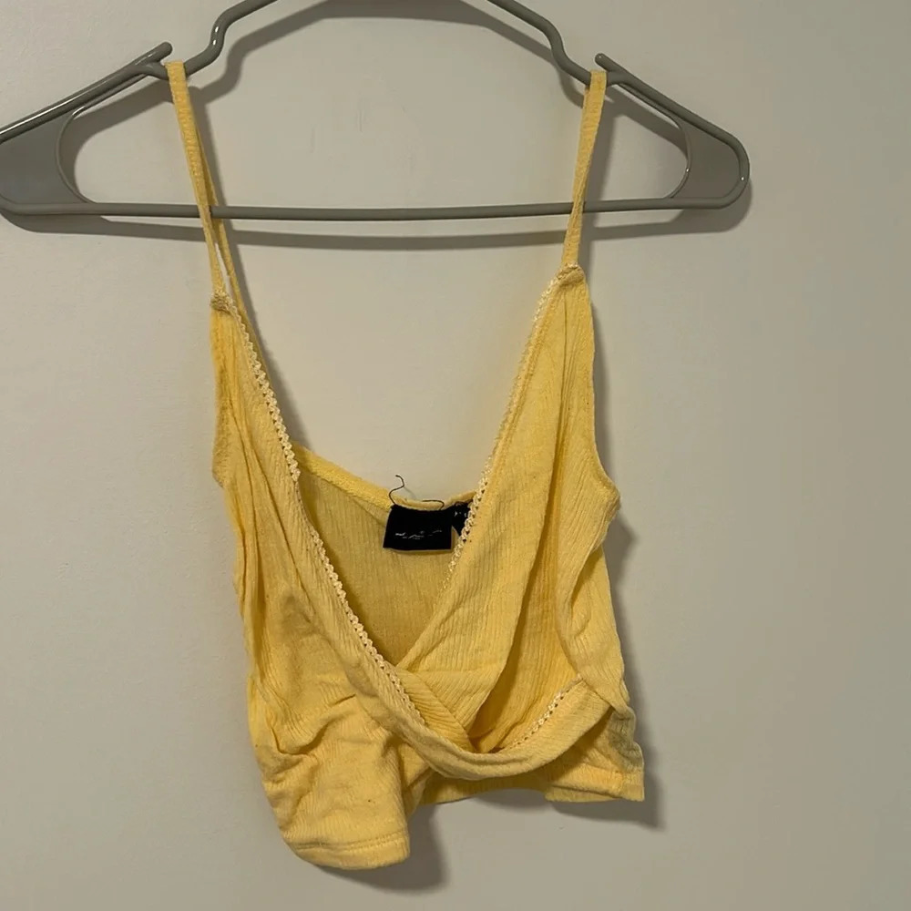 Out from Under Urban Outfitters Yellow Wraparound Crop Top Strap Size Small